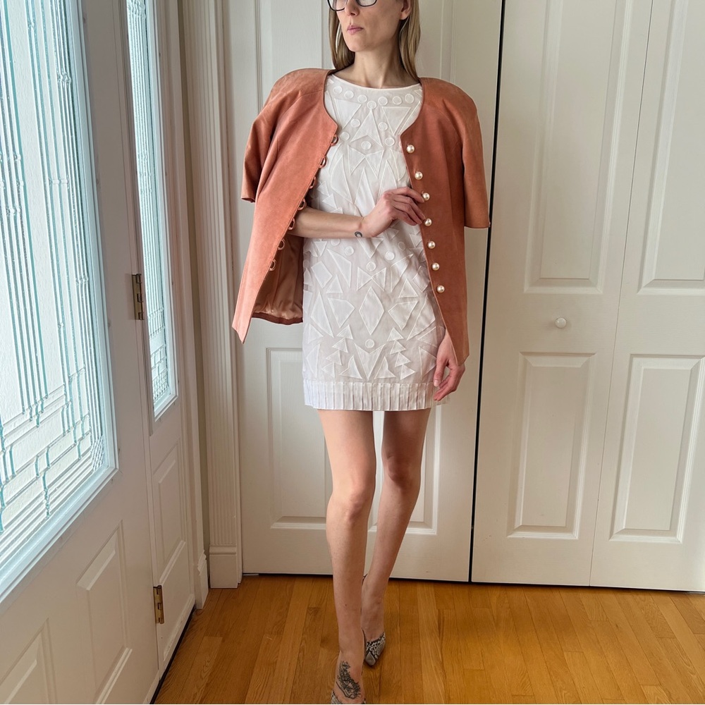 Joan & David Silk Shift mini dress